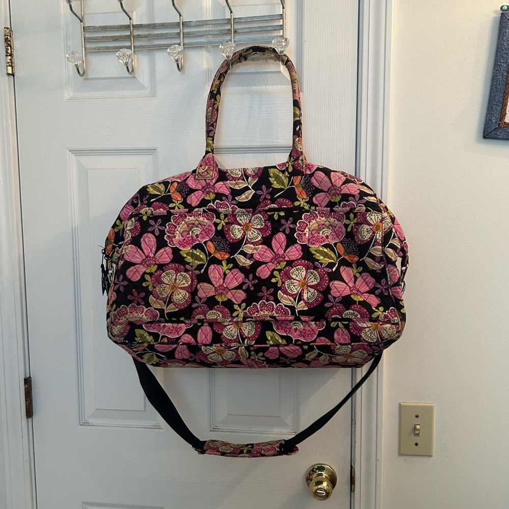 Vera Bradley Colorful Quilted Large Tote Travel Weekend Bag With Strap/Handles